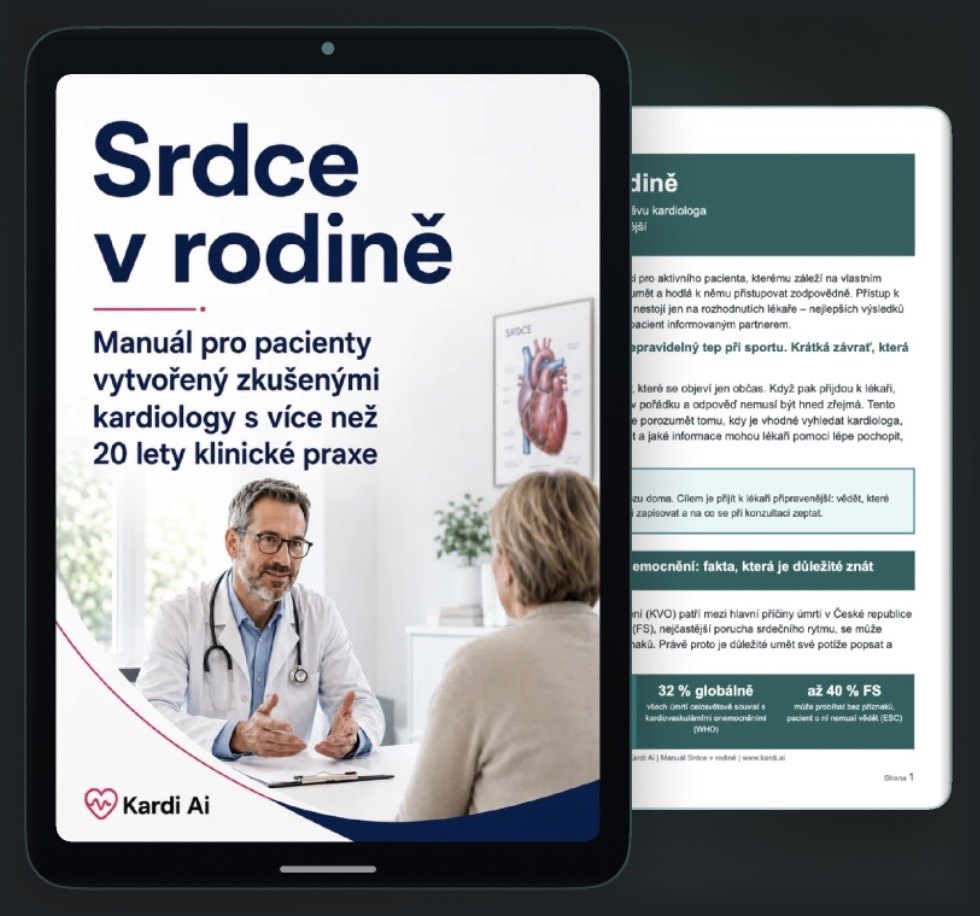 Náhled digitálního manuálu „Srdce v rodině“ – manuál pro pacienty vytvořený zkušenými kardiology s více než 20 lety klinické praxe